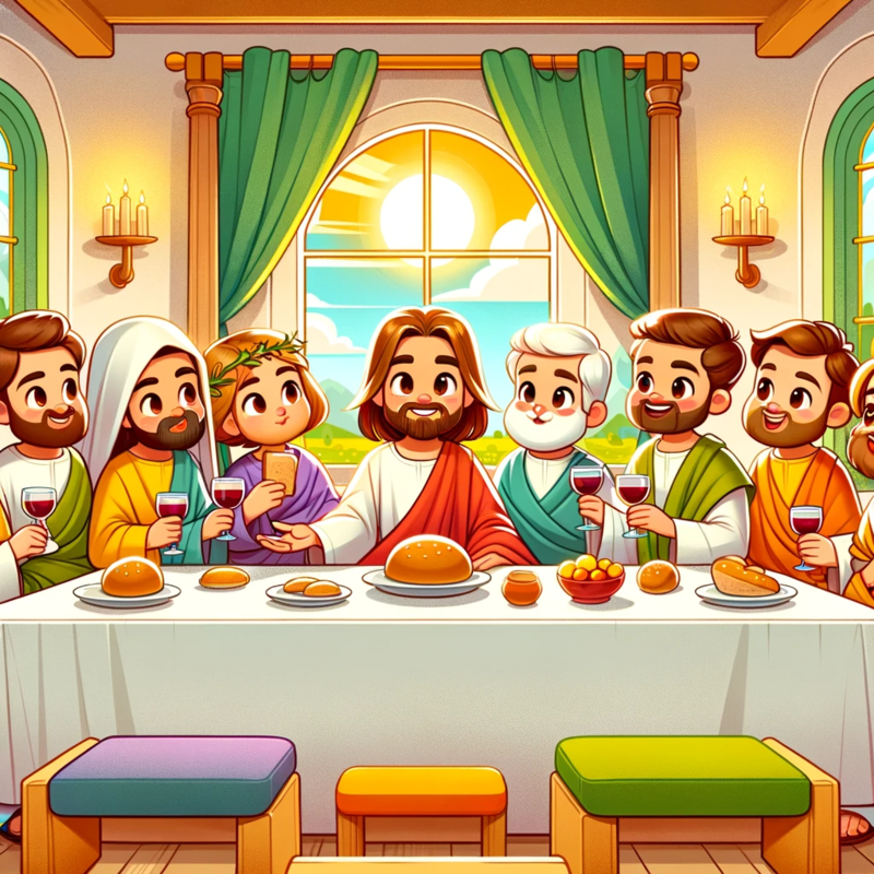La última cena, Jesús con los apostoles