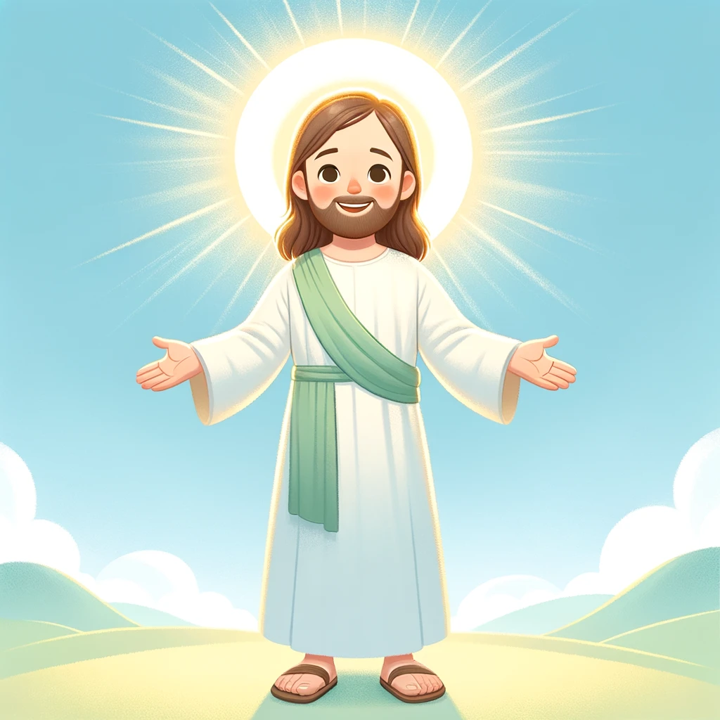 La transfiguración de Jesús con la cara brillando